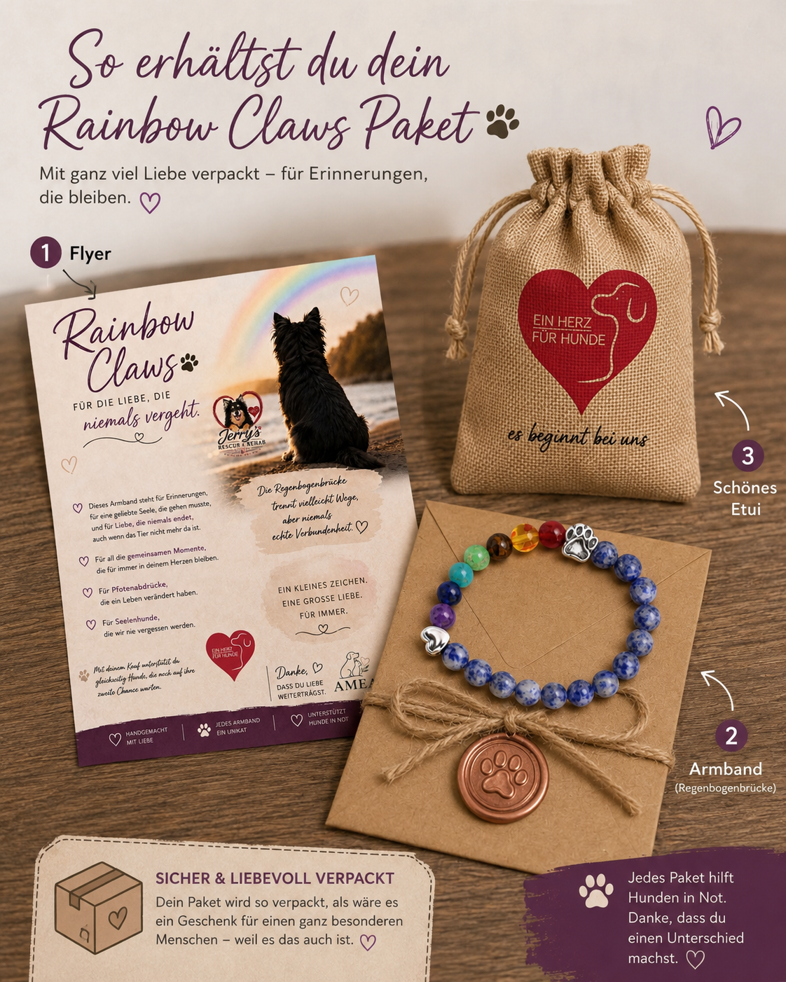 #ERINNERUNG HUNDEPFOTE ARMBAND