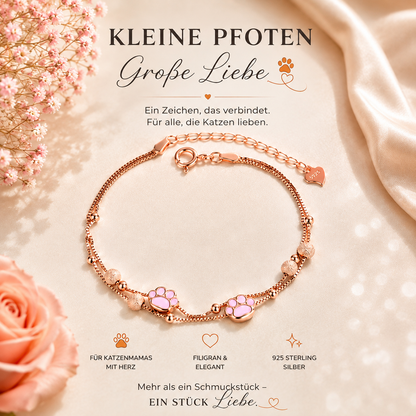 #Katzenliebe – Kleine Pfoten, große Liebe - 925 STERLING SILBER ARMBAND - 2 FARBEN