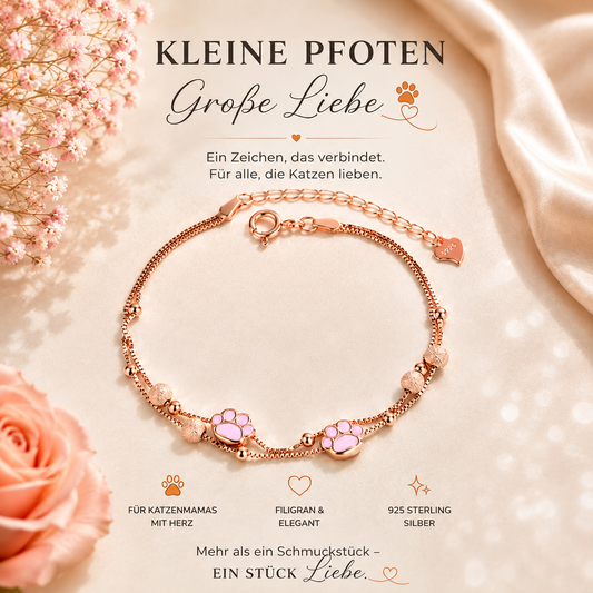 #Katzenliebe – Kleine Pfoten, große Liebe - 925 STERLING SILBER ARMBAND - 2 FARBEN