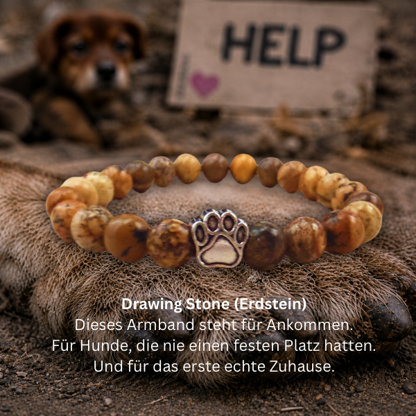 #ANKOMMEN HUNDEPFOTE ARMBAND- 2 Größen