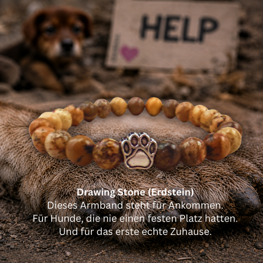#ANKOMMEN HUNDEPFOTE ARMBAND- 2 Größen